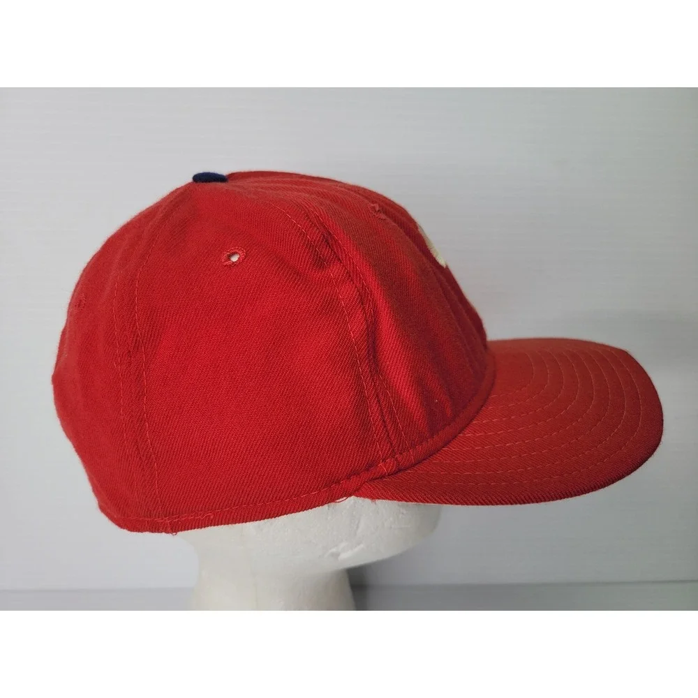 New Era Philadelphia Phillies Hat Mens 7 1/4 Red MLB Diamond Collection Wool VTG